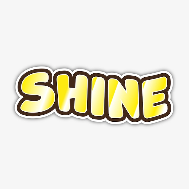 shine sticker text effect with modern and simple style