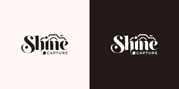 Shine typography logo design template