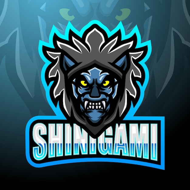 Shinigami esport logo mascotte ontwerp