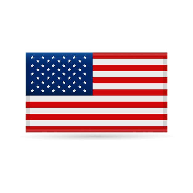 Shining american flag vector illustration