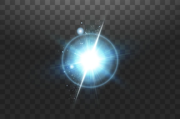 Vector shining blue stars isolated on black background. vector illustration.