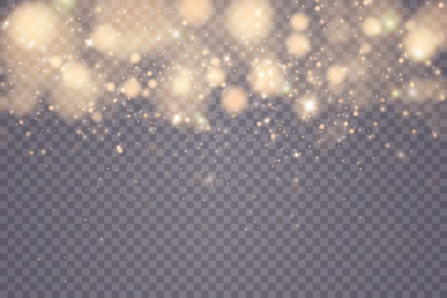 Shining bokeh isolated on transparent background Light isolated lights Transparent blurry shapes Abstract light effect Vector illustration