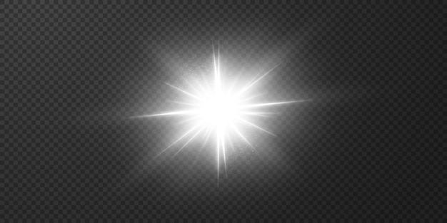 Shining bright light rays with realistic glare.