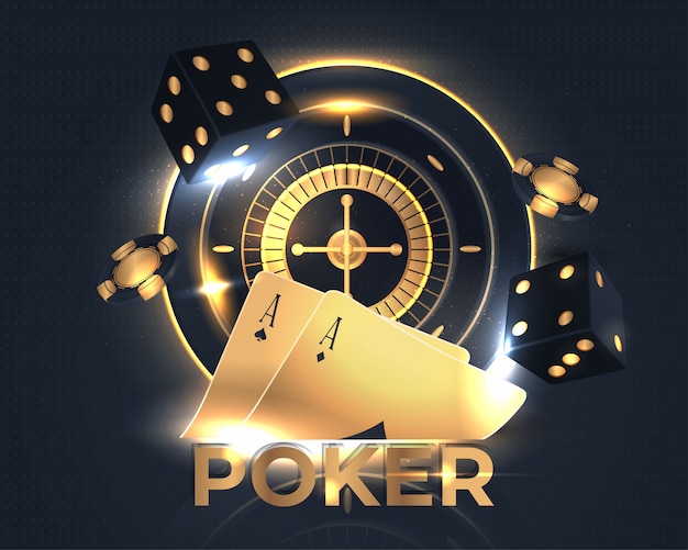 Insegna brillante del poker del casinò