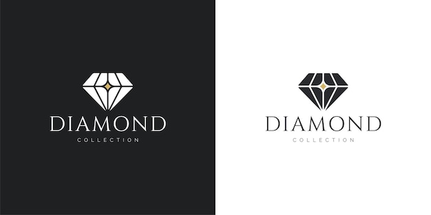 Vettore progettazione del logo delle pietre di diamante luccicanti
