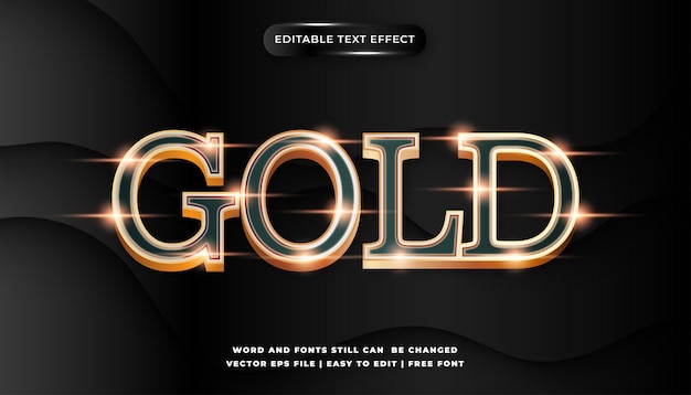 Shining gold editable text effect