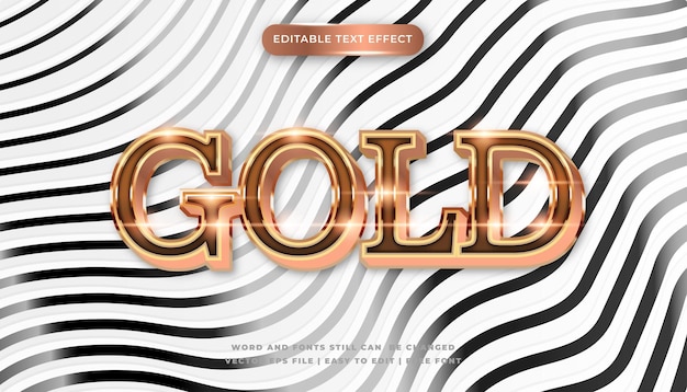 Vector shining gold editable text effect