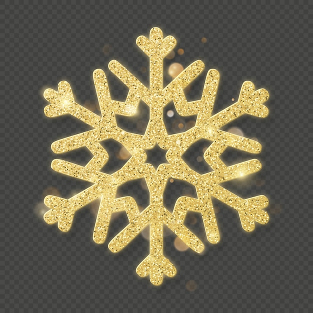 shining gold snowflake overlay object.