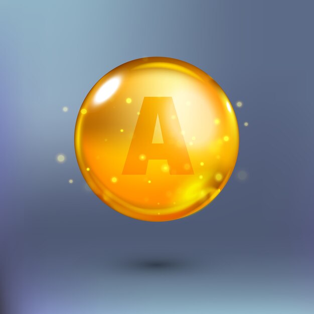 Shining golden essence circle droplet.  illustration