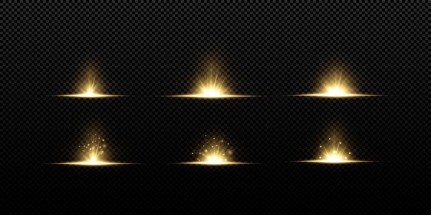 Vector shining golden stars isolated