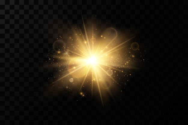 Shining golden stars Light effects