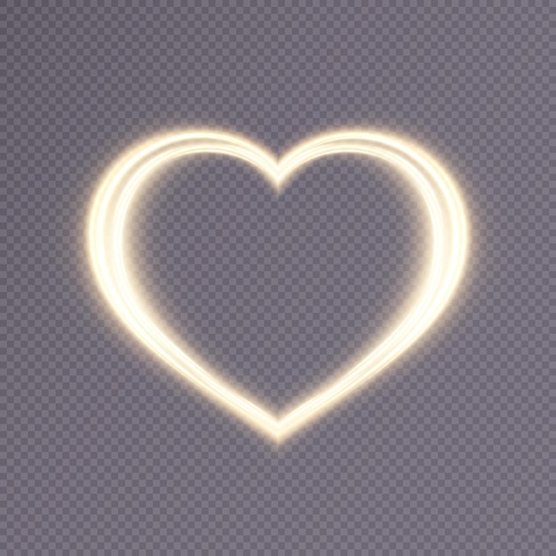 Shining heart for holiday cards, banners, invitations. Bright light wire in the shape of a heart.