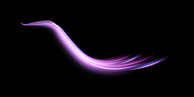 Shining light swirl. Curve line light effect. Energy movement effect. Element for web design, 