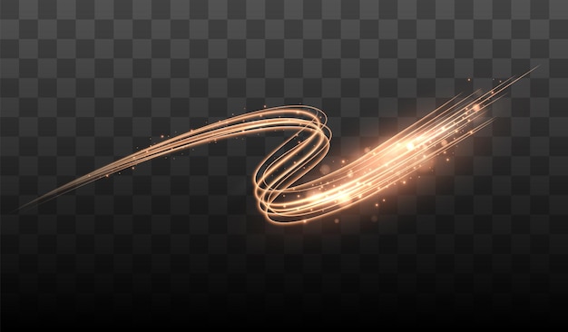 Shining lines. Glowing Trail Wave Vector Light Effect. Vector illustration.