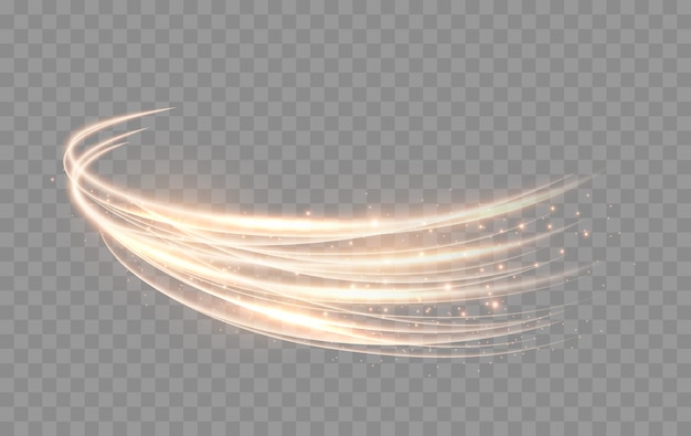 Shining lines. Glowing Trail Wave Vector Light Effect. Vector illustration.