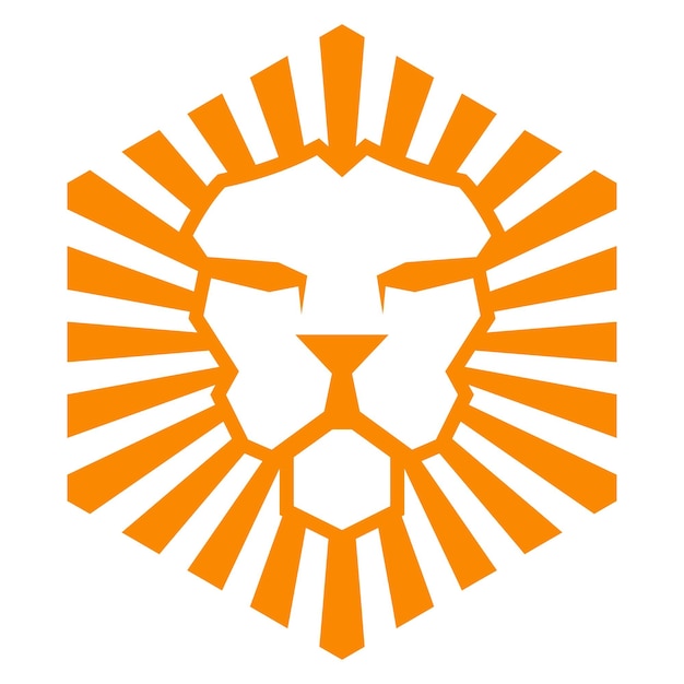 Shining lion head silhouette simple logo inside 6