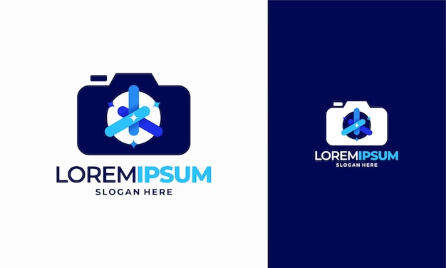 Vector shining photography logo designs concept vector, sparkling camera logo template icon symbol