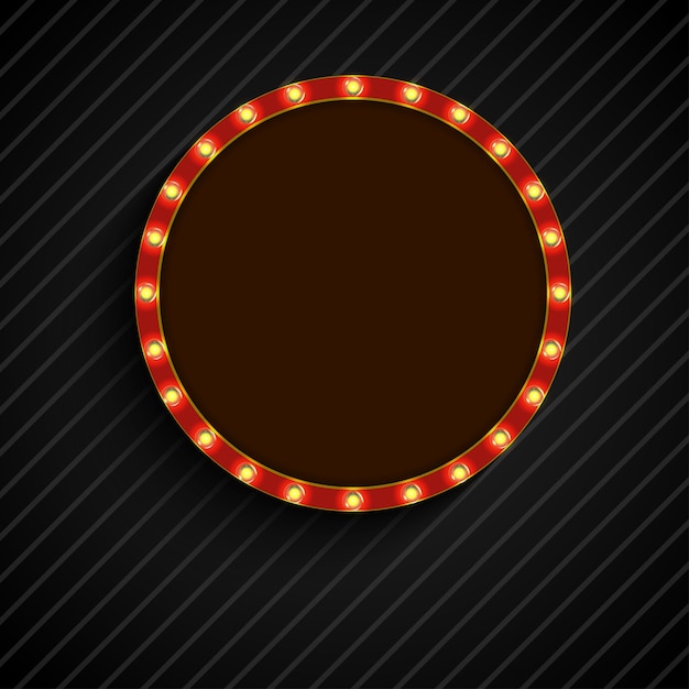 Shining retro light of concept circle banner