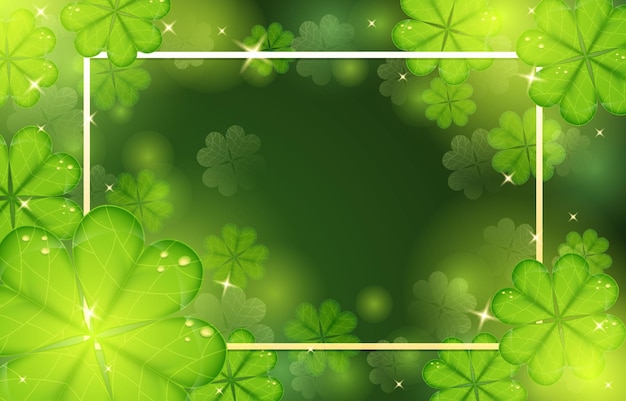 Vector shining shamrock leaf background