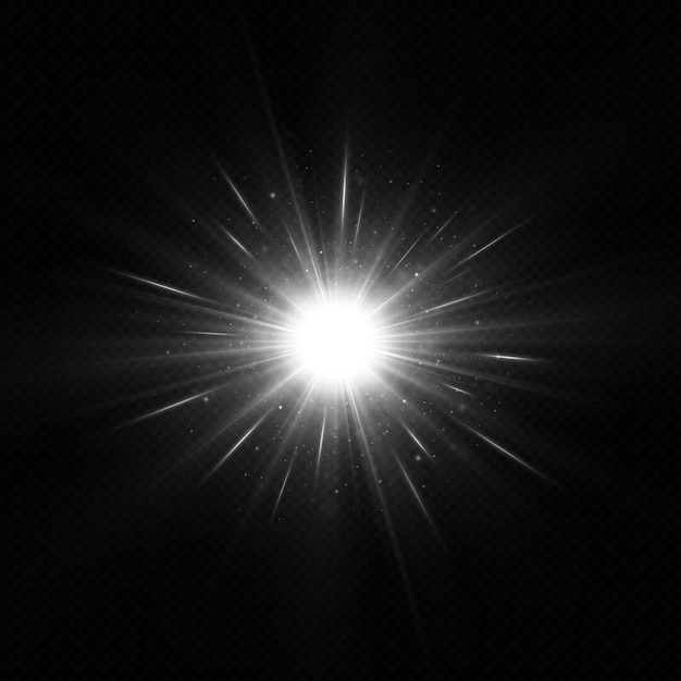 Shining silver stars isolated on black background