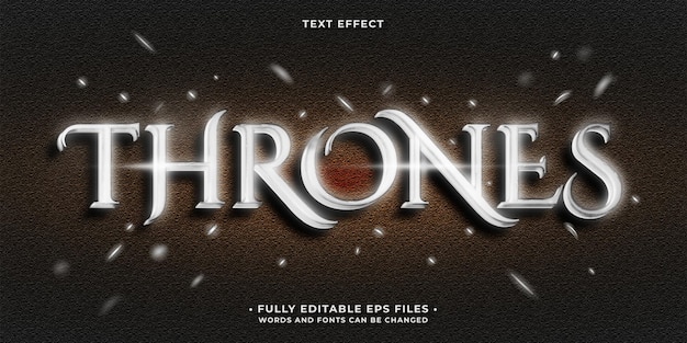 Vector shining silver throne kingdom text effect editable eps cc