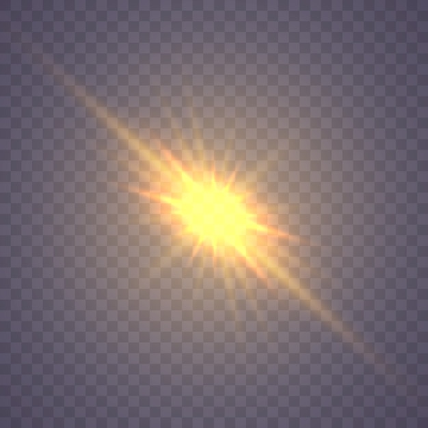 Shining star, the sun particles and sparks with a highlight effect