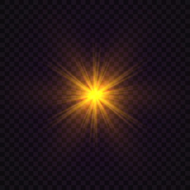 Shining star, sunlight effect