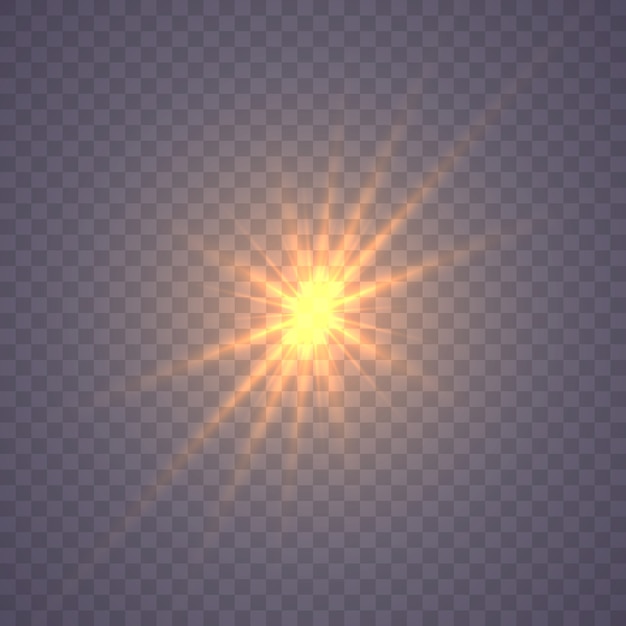 Shining star, sunlight effect