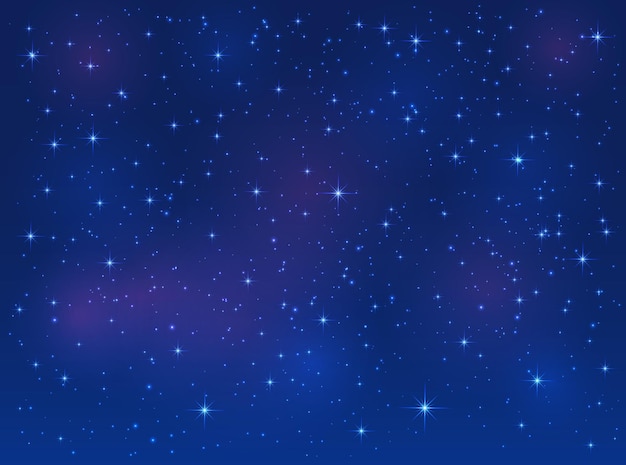 Shining stars on blue sky space background illustration