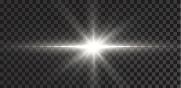Shining stars isolated on a transparent white background Effects glare radiance explosion white