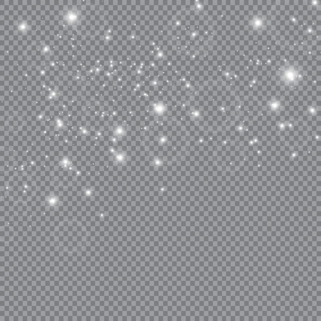 Shining stars on a transparent background, shiny and bright.