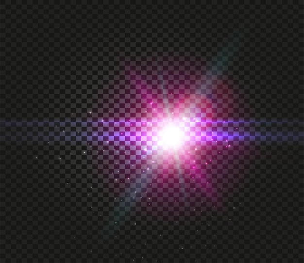 Сияющие векторные синие световые эффекты светящиеся лучи на клетчатом фоне векторной иллюстрации освещения