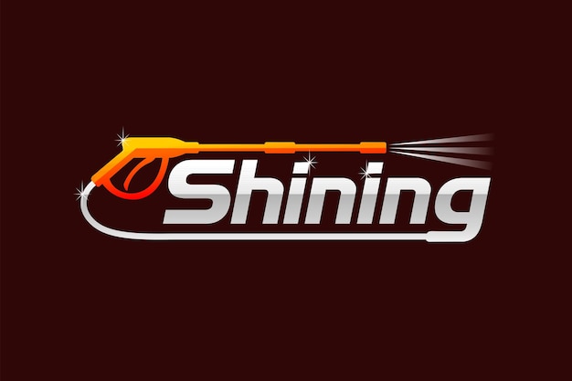 Shining wash belettering logo shining wash logo