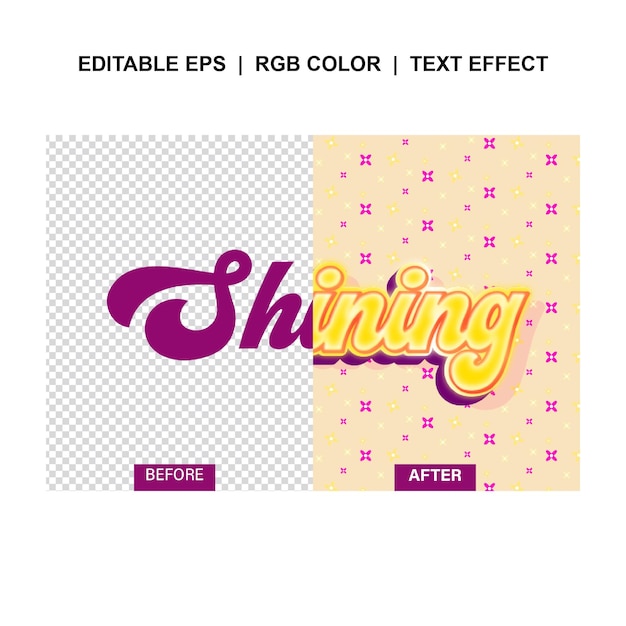 Vector shining with the light text effect