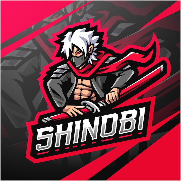 Shinobi esport mascotte logo ontwerp