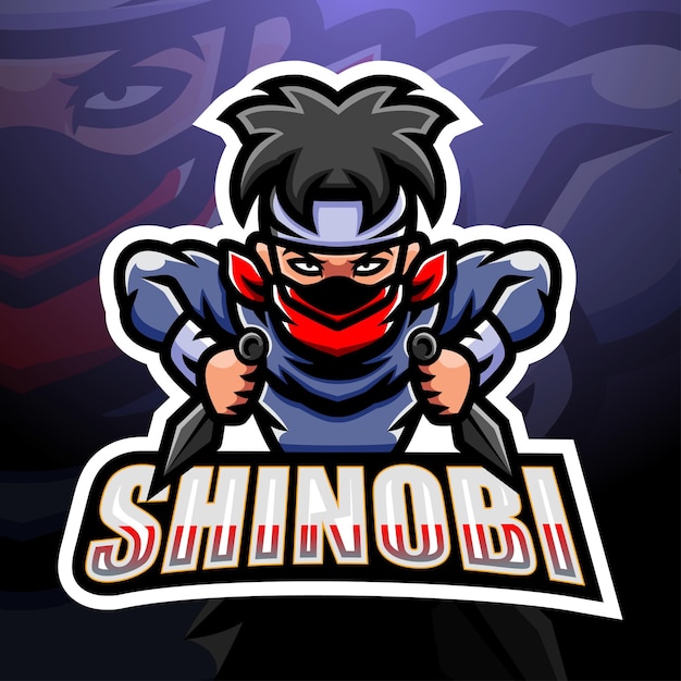 Illustrazione di esport della mascotte shinobi