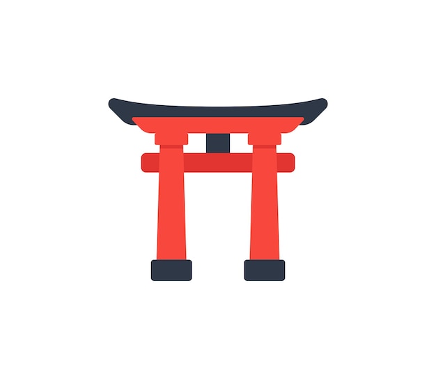 Vector shinto-heiligdom vector geïsoleerde emoticon shinto-heiligdom pictogram