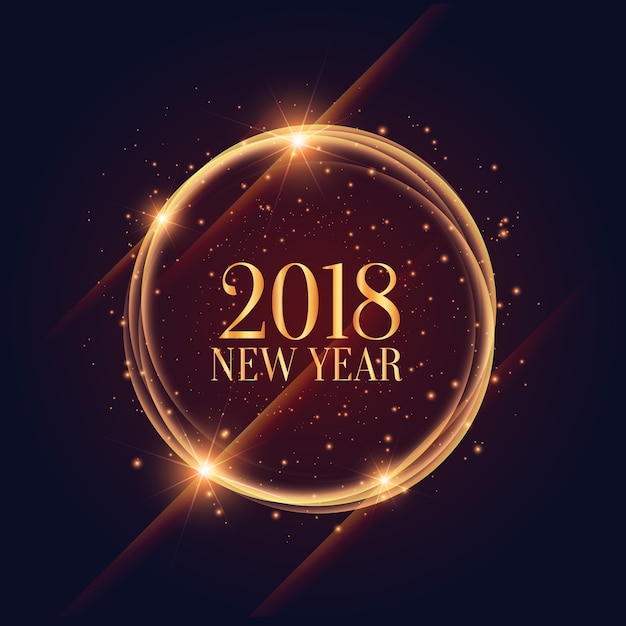 shiny 2018 new year frame with sparkles background