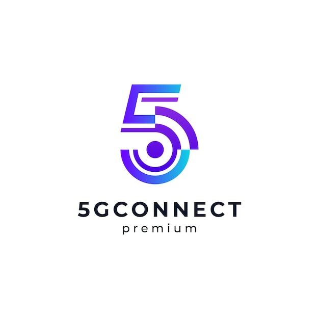 ベクトル shiny 5g インターネットとコネクションのロゴデザイン