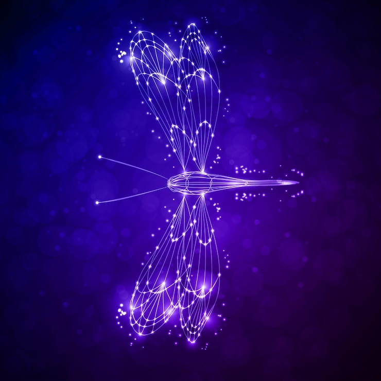 Vector shiny abstract dragonfly