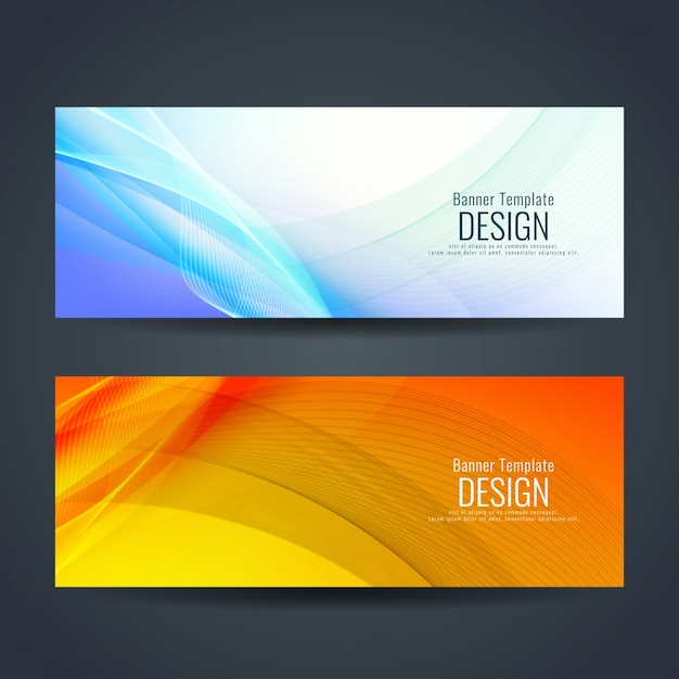 Shiny abstract wavy banners