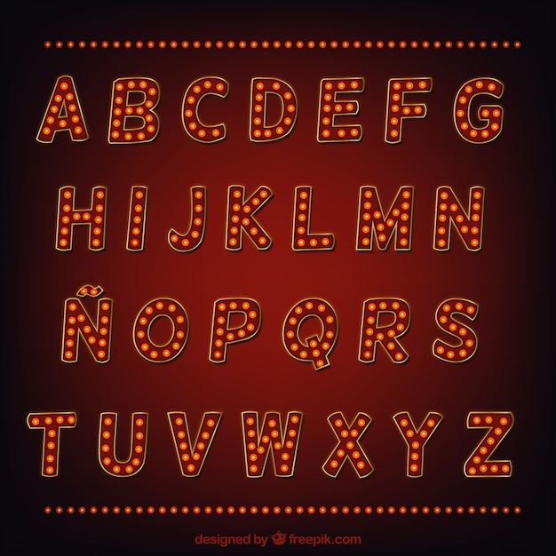 Vector shiny alphabet for signs