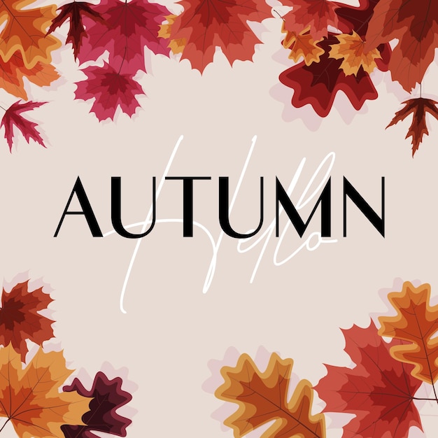 Shiny Autumn Leaves Sale Banner. Business Discount Card. Vector Illustration EPS10