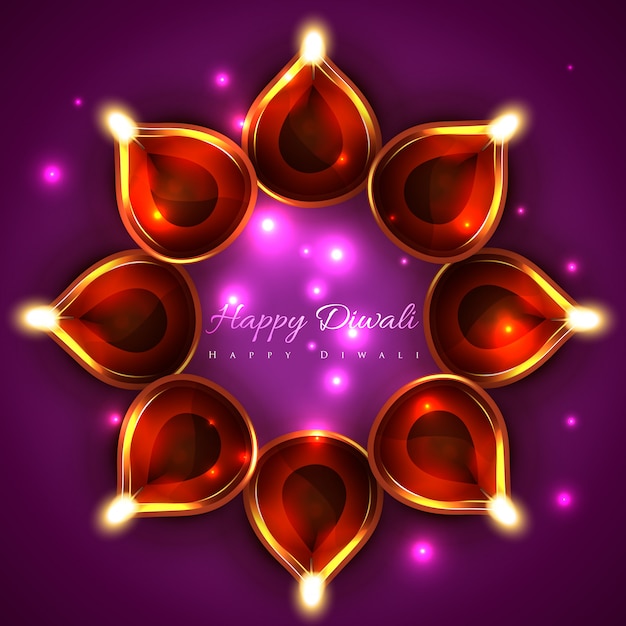 Shiny background of diwali diya