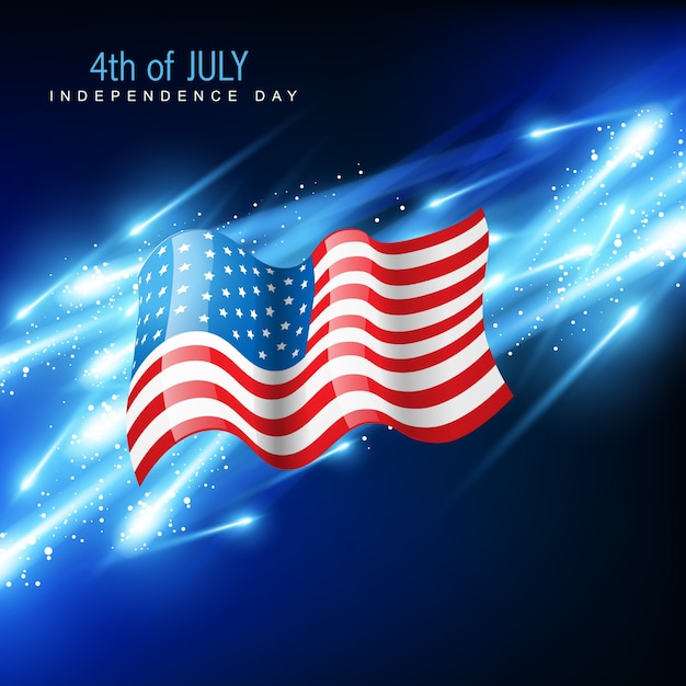 Shiny blue independence day design