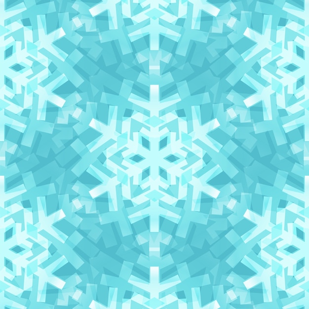 Vector shiny blue snowflakes seamless pattern for christmas desing