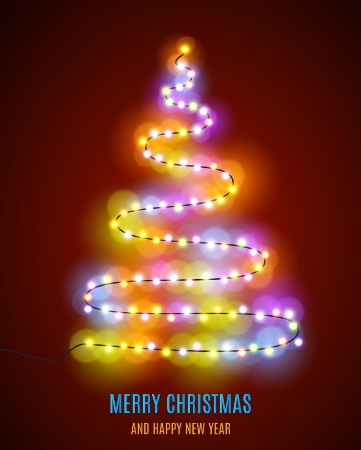Vector shiny christmas tree.