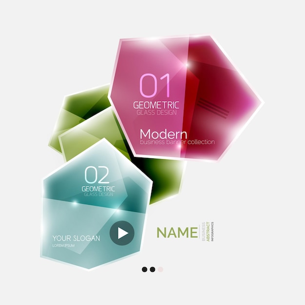 shiny colorful geometric business abstract infographics template