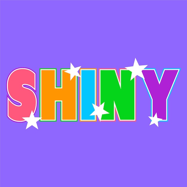 Vector shiny colorful text with stars