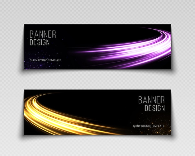 Shiny cosmic template Sparkling banners for discount